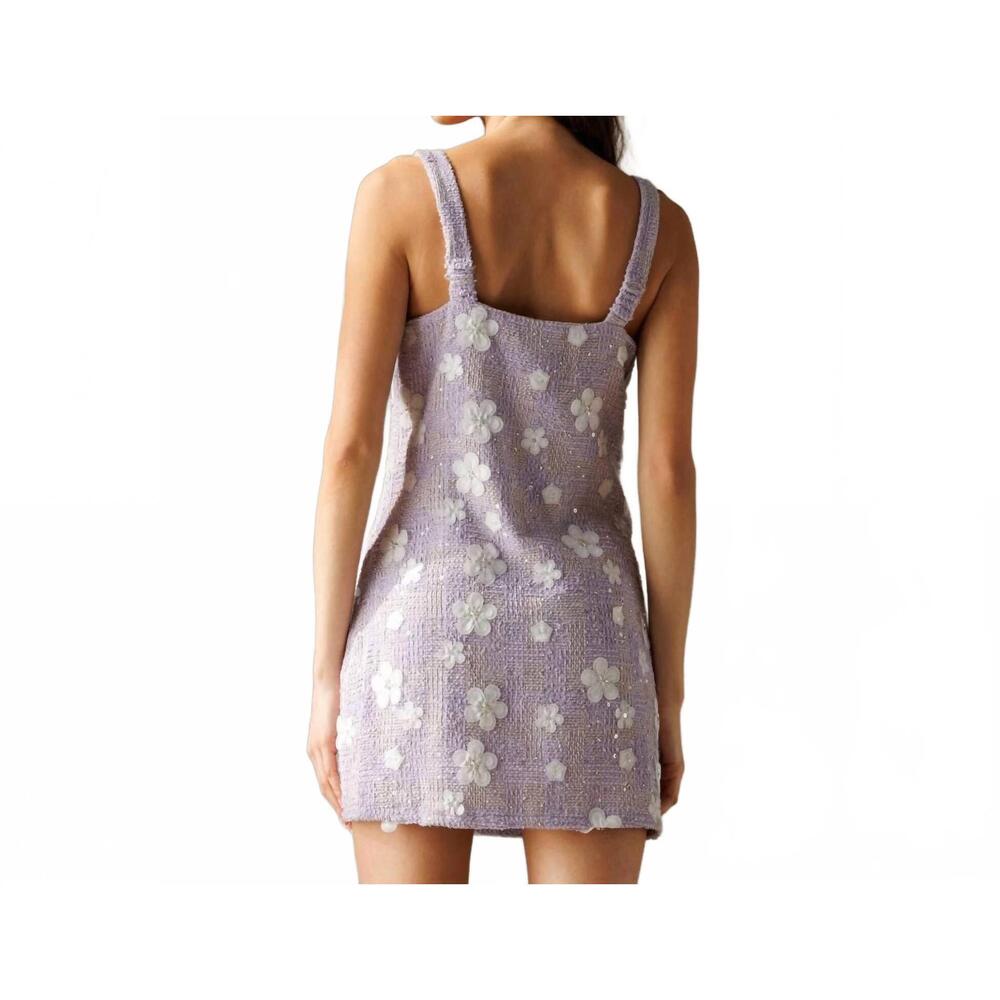 NEW STORIA daisies tweed dress in lavender - Picture 3 of 3